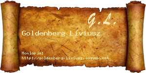 Goldenberg Líviusz névjegykártya
